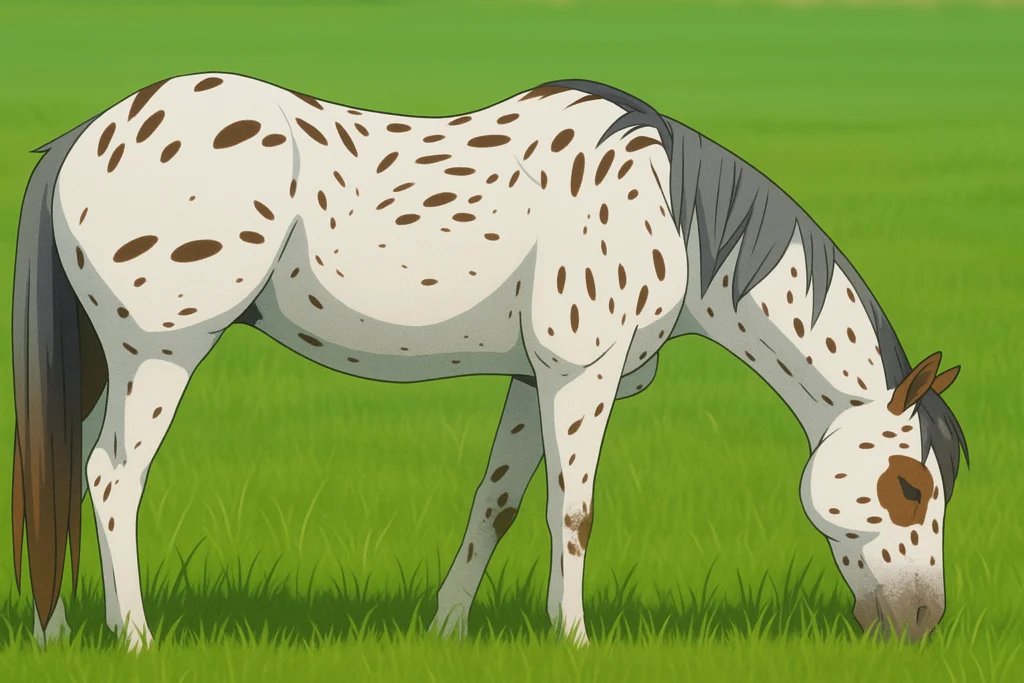 Um cavalo Appaloosa com pelagem leopardo